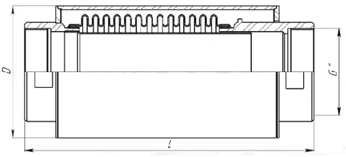 Компенсаторы сильфонные осевые Hortum КСО-Р Ду20-100 Ру16, внутренняя резьба, с защитным кожухом и внутренним экраном, длина 285-290 мм