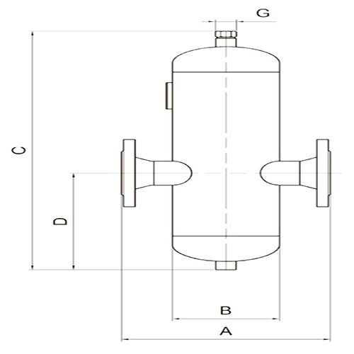 Сепаратор пара и сжатого воздуха АСТА С143 Ду40 Ру25 Тмакс=300°С, фланцевый, корпус - нержавеющая сталь