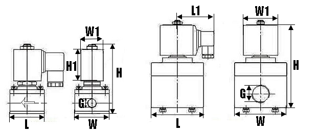 Клапан электромагнитный соленоидный двухходовой DN.ru-DHF11-25 (НО), Ду25 (1 дюйм) Ру1 корпус - PTFE с антикоррозийным покрытием, уплотнение - PTFE, резьба G, с катушкой 24В