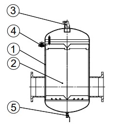 Сепаратор воздуха Гранэйр Тип С Ду50 Ру10 фланцевый, корпус - углеродистая сталь