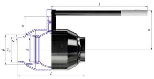 Кран шаровой ALSO КШ.П.П.100.25-02 Ду100 Ру25 полнопроходной, присоединение - под приварку, корпус - сталь 09Г2С, уплотнение - PTFE, управление - ручка/рычаг