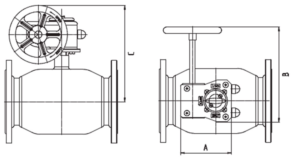 Кран шаровой LD КШ.Ц.Ф.Р Energy Regula Ду50 Ру40 стандартнопроходной , сталь 20, фланцевый, с редуктором