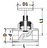 Клапан запорный Valfex Дн25 90°, материал - PP-R, тип присоединения - внутренняя пайка, цвет - серый
