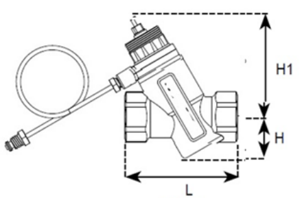 Регулятор перепада давления автоматический Valtec VT.043.GLA.0401 1/2″ Ду15 Py25 ВР регулируемый с регулирующим клапаном, без отверстия под штуцеры, копрус - латунь