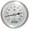 Термометр биметаллический ТБ80 Метер осевой, до 200°С, корпус 80 мм, L=60 мм, присоединение G1/2″